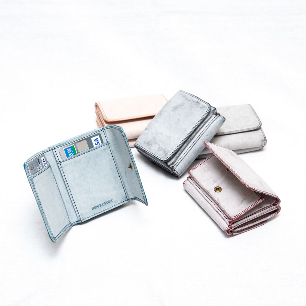 三つ折りコンパクト財布 “tino” ゴースト | HIS-FACTORY